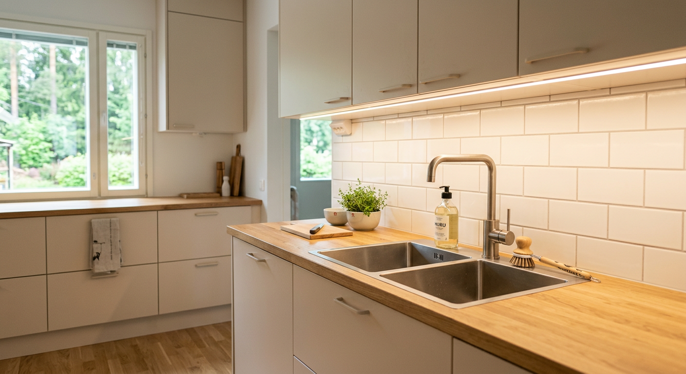 LED-valaistus keittiöön – opas työtasolle ja kaapistoihin
