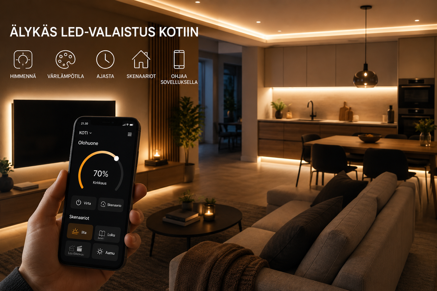 Älykodin valaistus ja Matter-yhteensopivuus