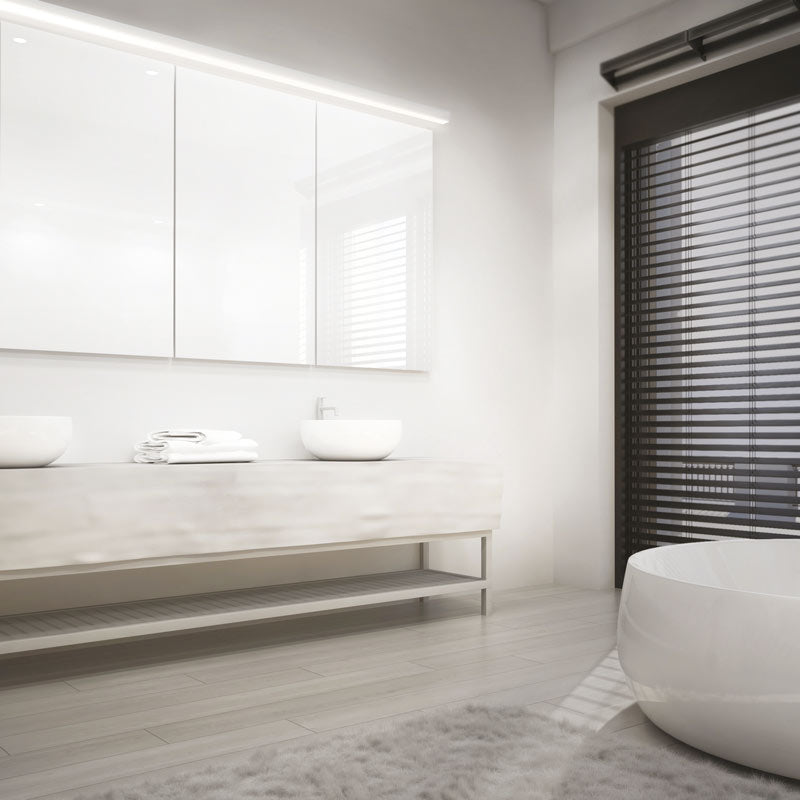 Kylpyhuoneen LED-valaistus, moderni kylpyhuone, valaistusratkaisut, epäsuora valo