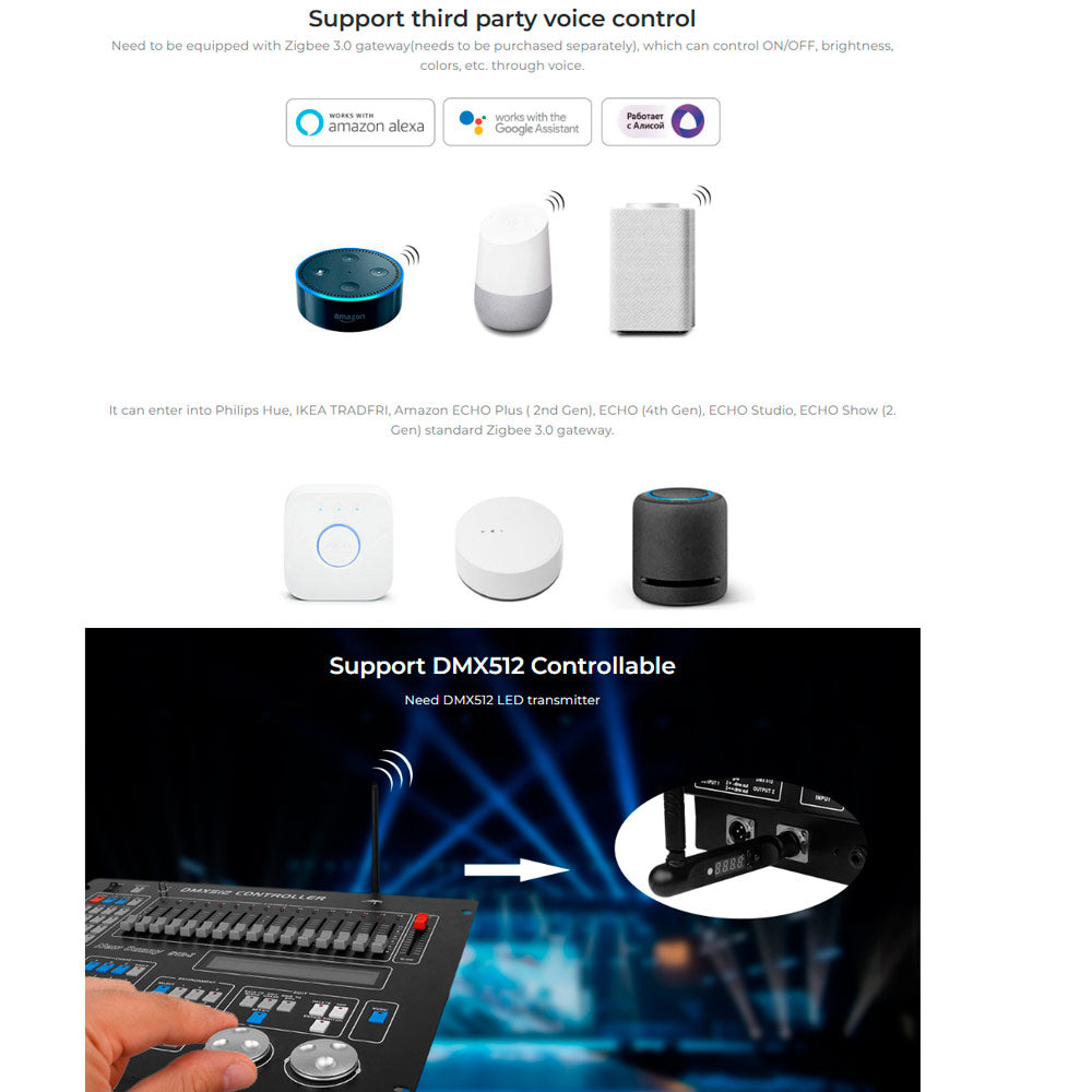 12W RGB+CCT LED-puutarhavalaisin 1100lm IP66 FUTC11ZR - Zigbee + Smart LED 2.4G + DMX