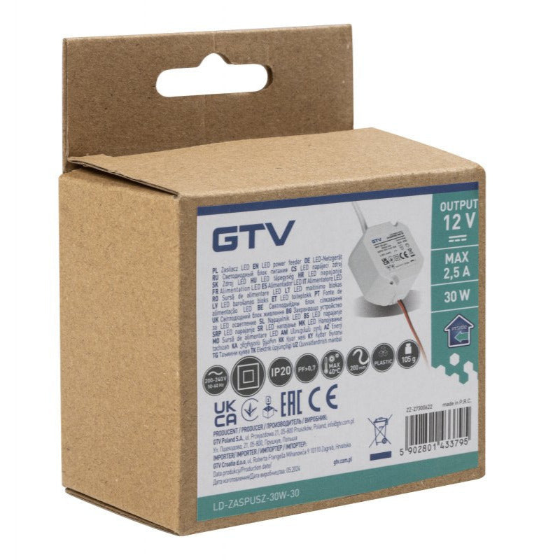 30W 12V LED-muuntaja kattokuppiin/rasiaan