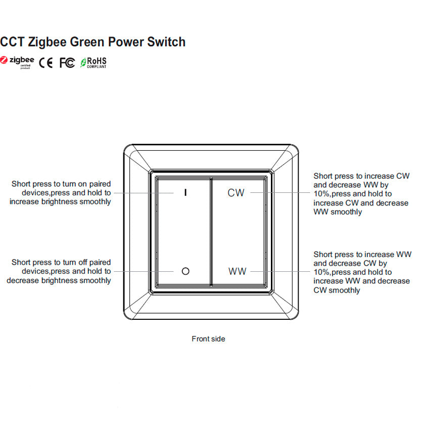 Zigbee-valokatkaisija-cct-himmennys