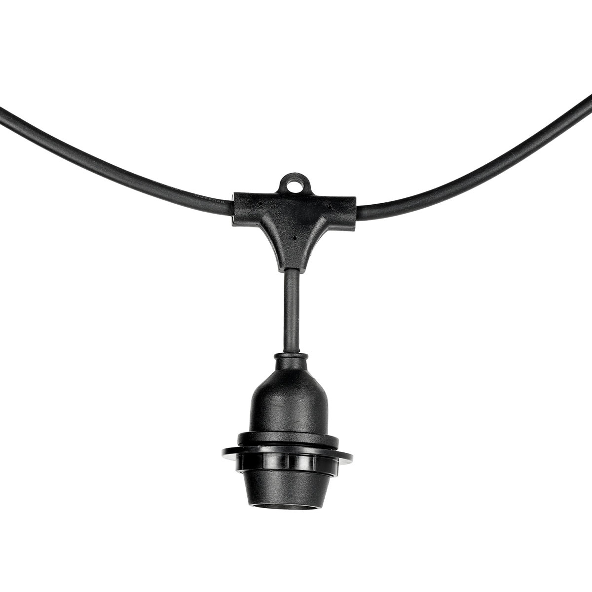 CRETE LED-valoketjusarjan 5m valoketju sis. 5kpl E27 lampunkantoja, IP44 (pelkkä 5m ketju)