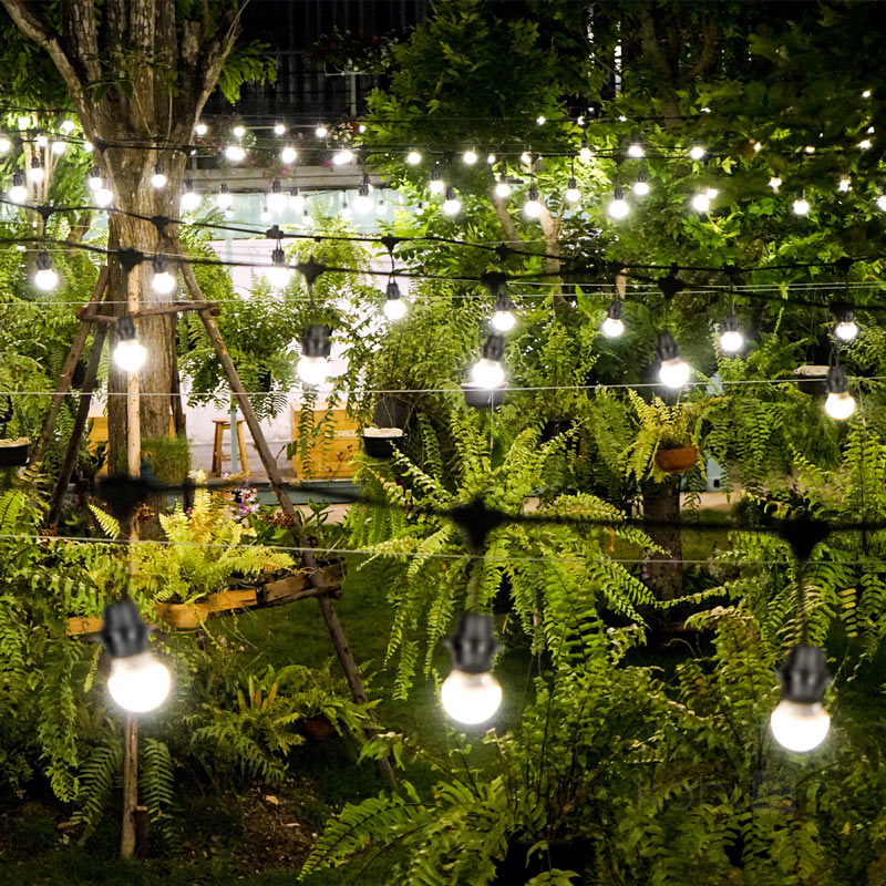 CRETE LED-valoketjusarjan 5m valoketju sis. 5kpl E27 lampunkantoja, IP44 (pelkkä 5m ketju)