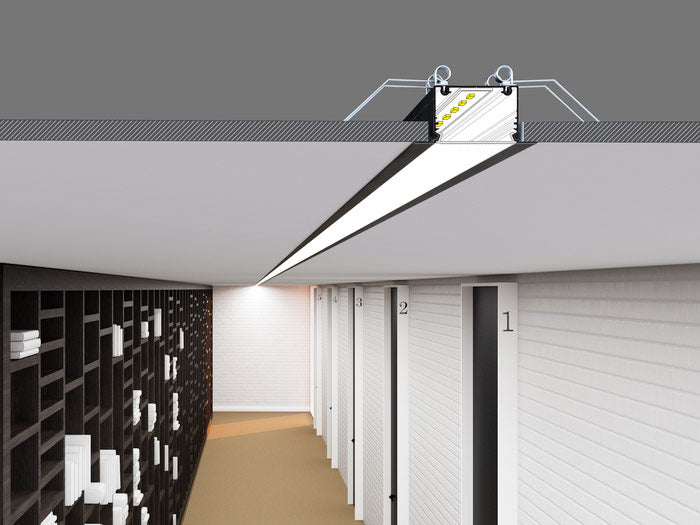 FIILIS-UPPO53 LED-profiili, uppoasennettava suurikokoinen profiili, 2000mm