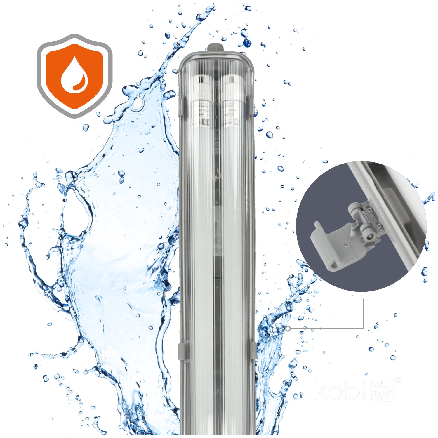 32W 4000K LED-120cm fluorescent tube luminaire LED-with 3200lm tubes - HERMETIC IP65