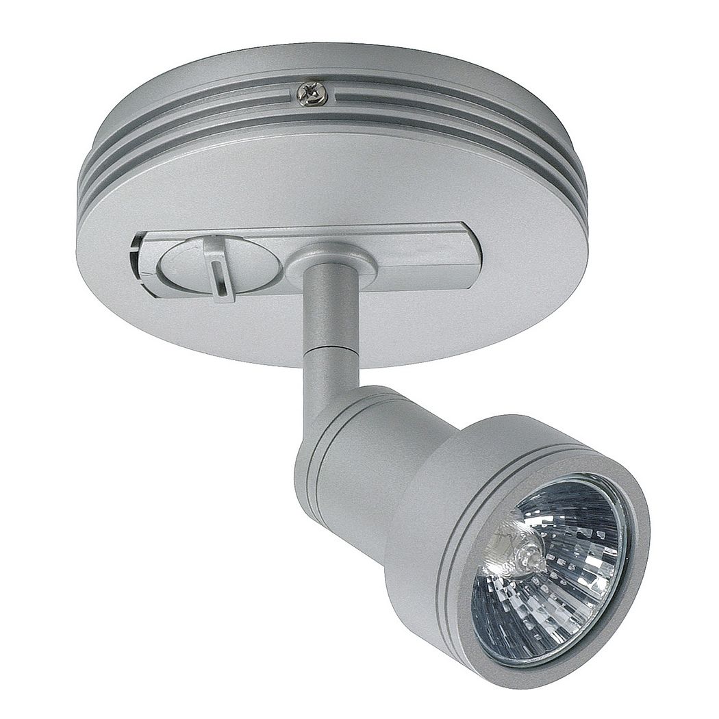 1-vaihekiskovalaisimen kattorosetti, hopeanharmaa adapteri suoraan kattoon asennettavaksi.