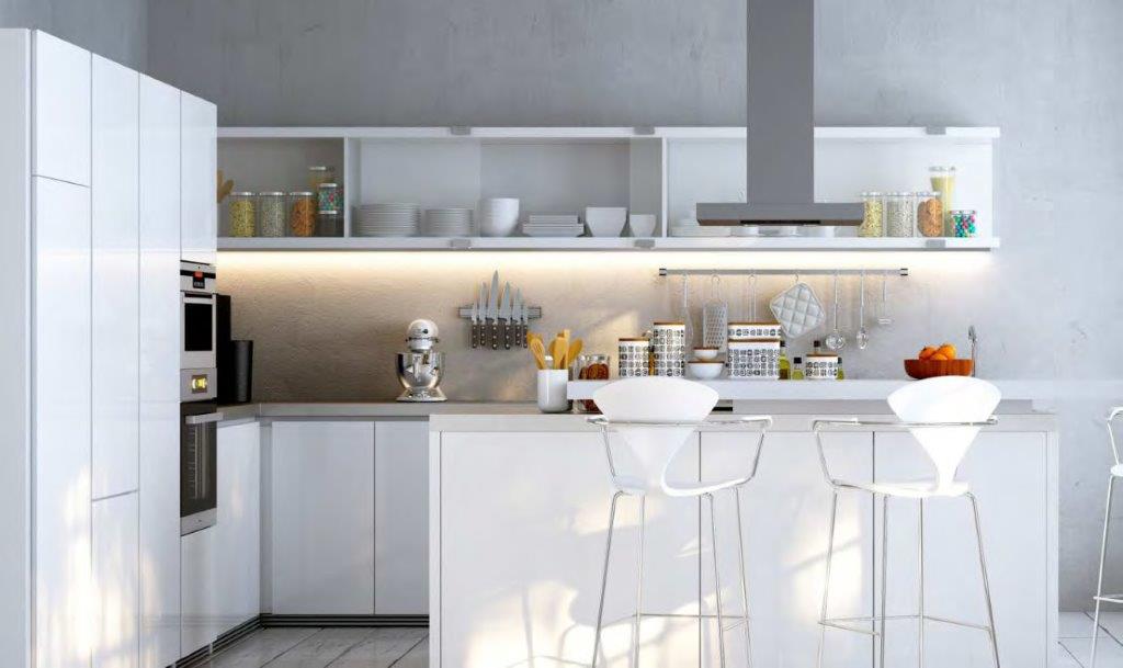 Keittiön LED-nauha profiililla