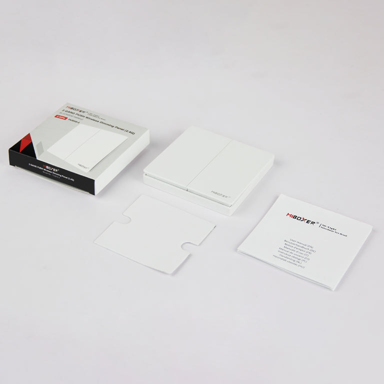 Langaton LED-himmennin 2-kanav. pinta-asennettava painikesäädin PUSH3-2 - Easy RF 2.4G