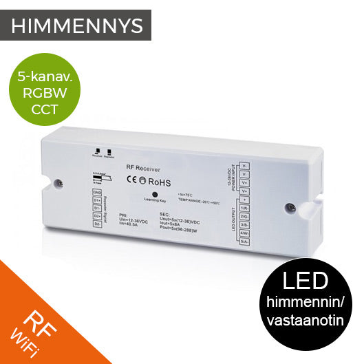 led-himmennin-vastaanotin-5-kanavainen-RF-WiFi-RGBW-CCT