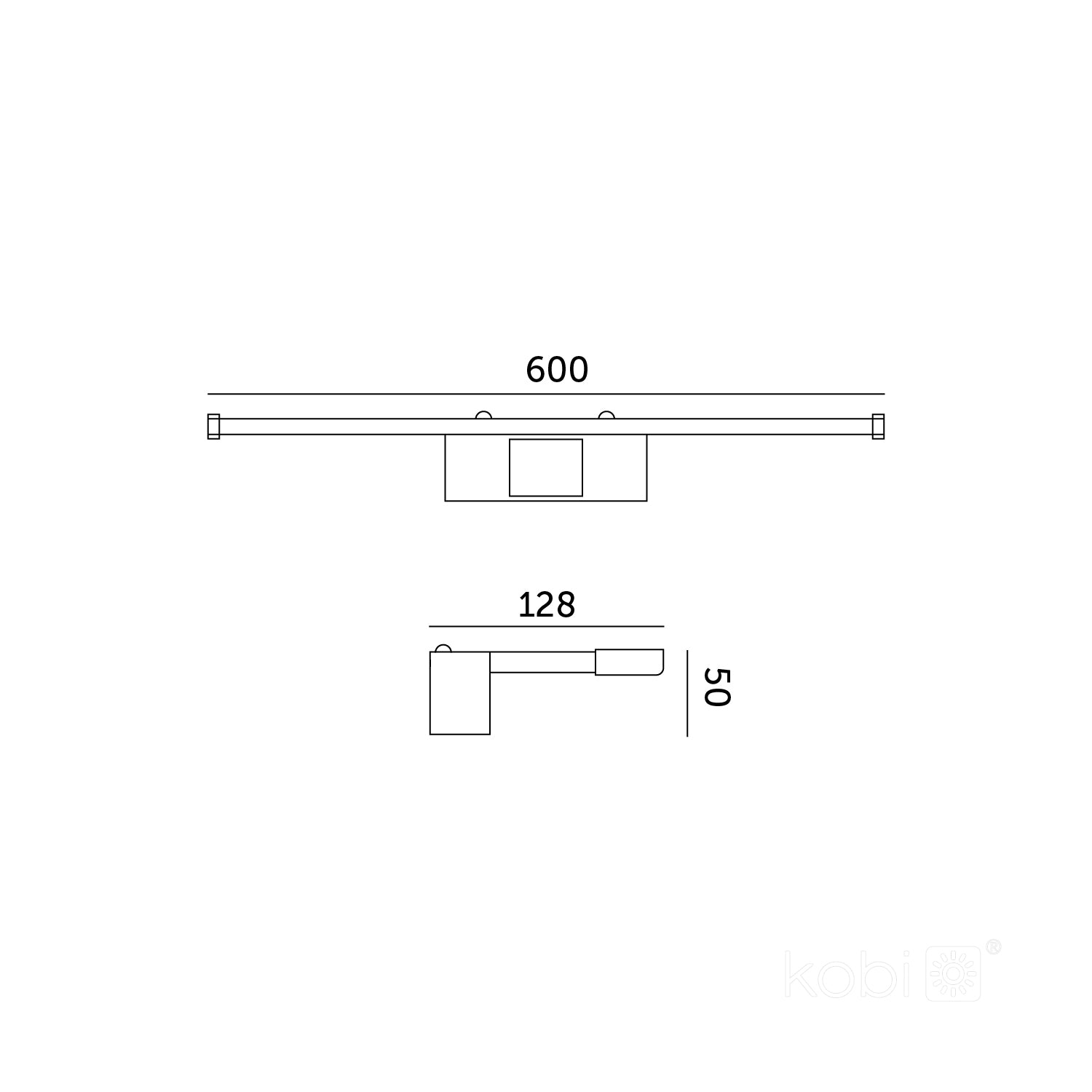 LED-peilivalaisin musta 4000K LUMIREFLECT IP44