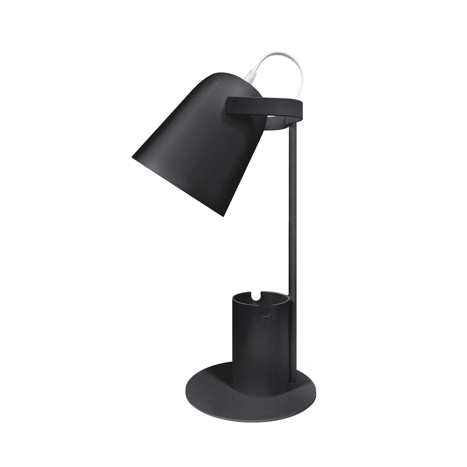 LED-pöytävalaisin musta E27 kynätelineellä, mattamusta