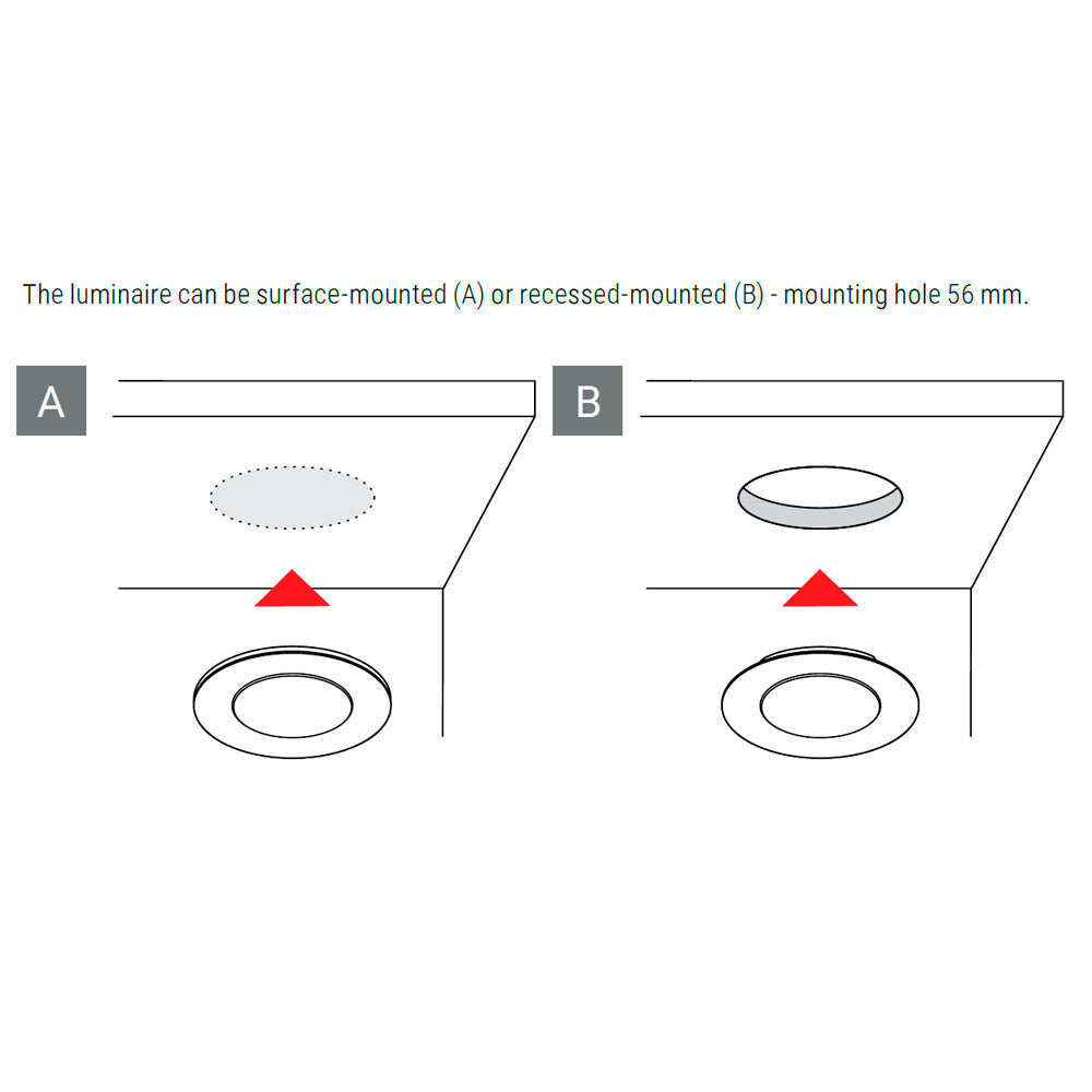 2,8W 12V LED-kalustevalaisin MAGNETO musta, 260lm CRI80, IP20, himmennettävä
