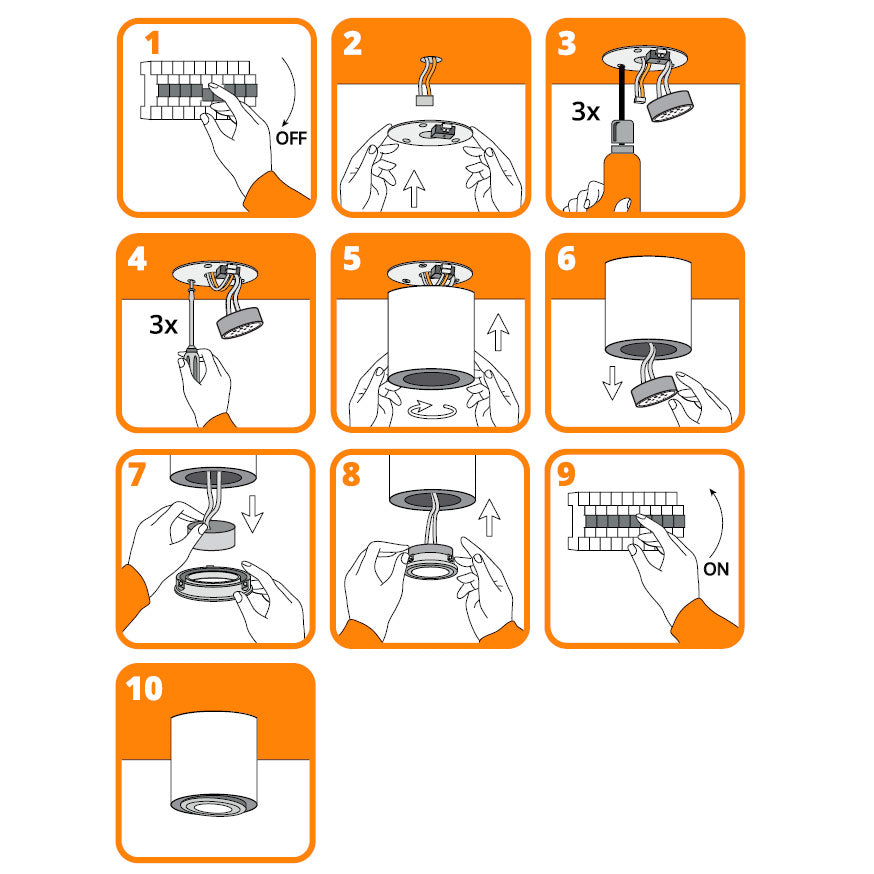 Ceiling light OH37 GU10 max. 35W black, square