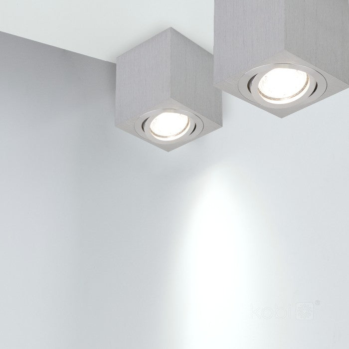 Ceiling light OH37 GU10 max. 35W brushed steel, square