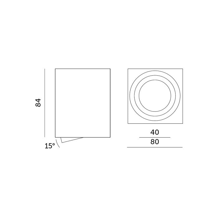 Ceiling light OH37 GU10 max. 35W white, square