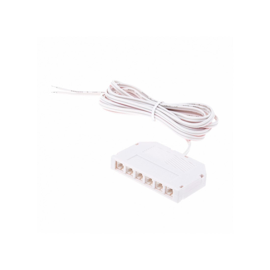 Pikaliitinrasia kuudelle MINI PLUG-liittimelle, valkoinen, 2m johdolla