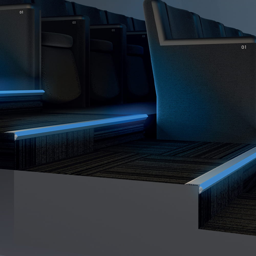 porras12 UP-led-profiili-portaissa-valaisemassa-ylöspäin