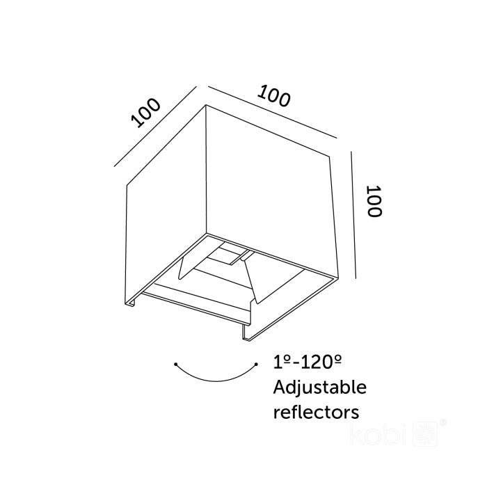 QUERK 2x3W LED-Seinävalaisin ylös/alas, säädettävä valokeila