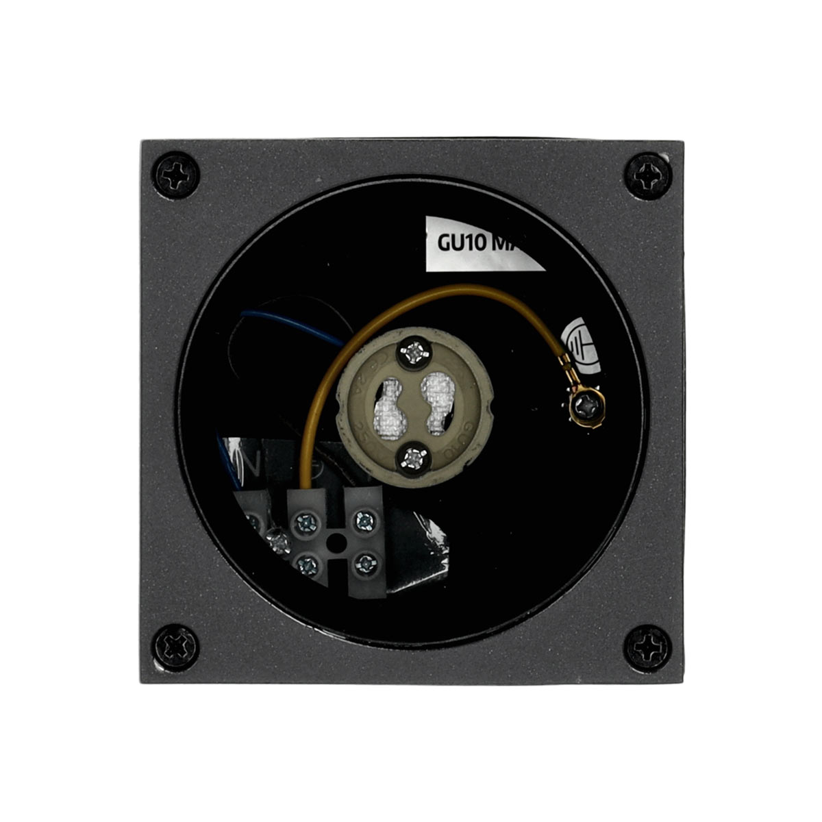 LED-QUERK 1 surface-mounted square ceiling light, black IP54
