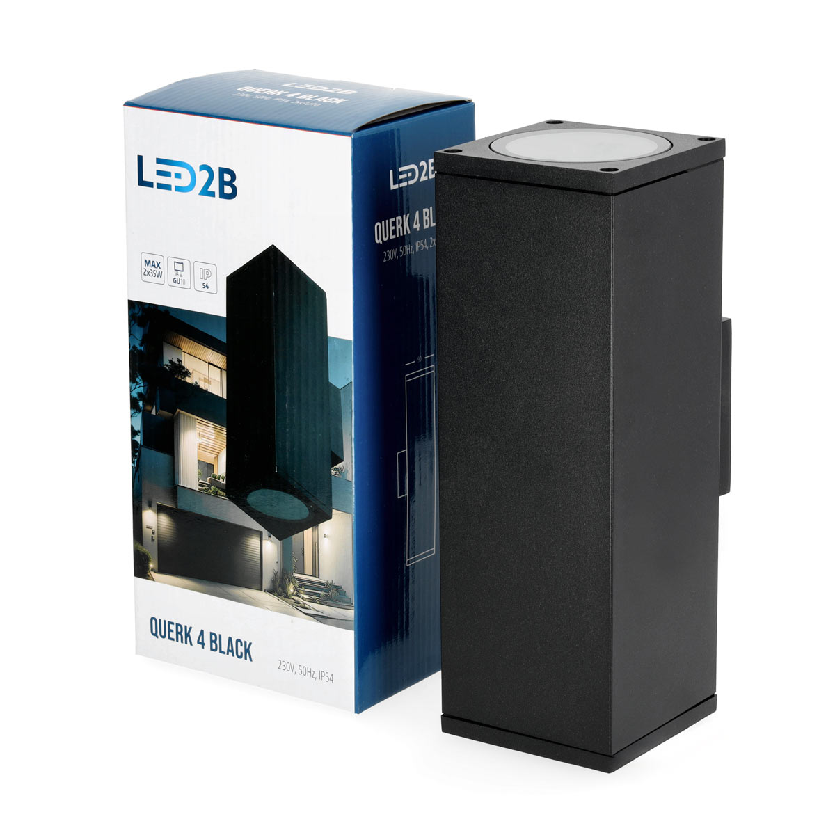 LED-Wall luminaire QUERK 4 up/down, black IP54