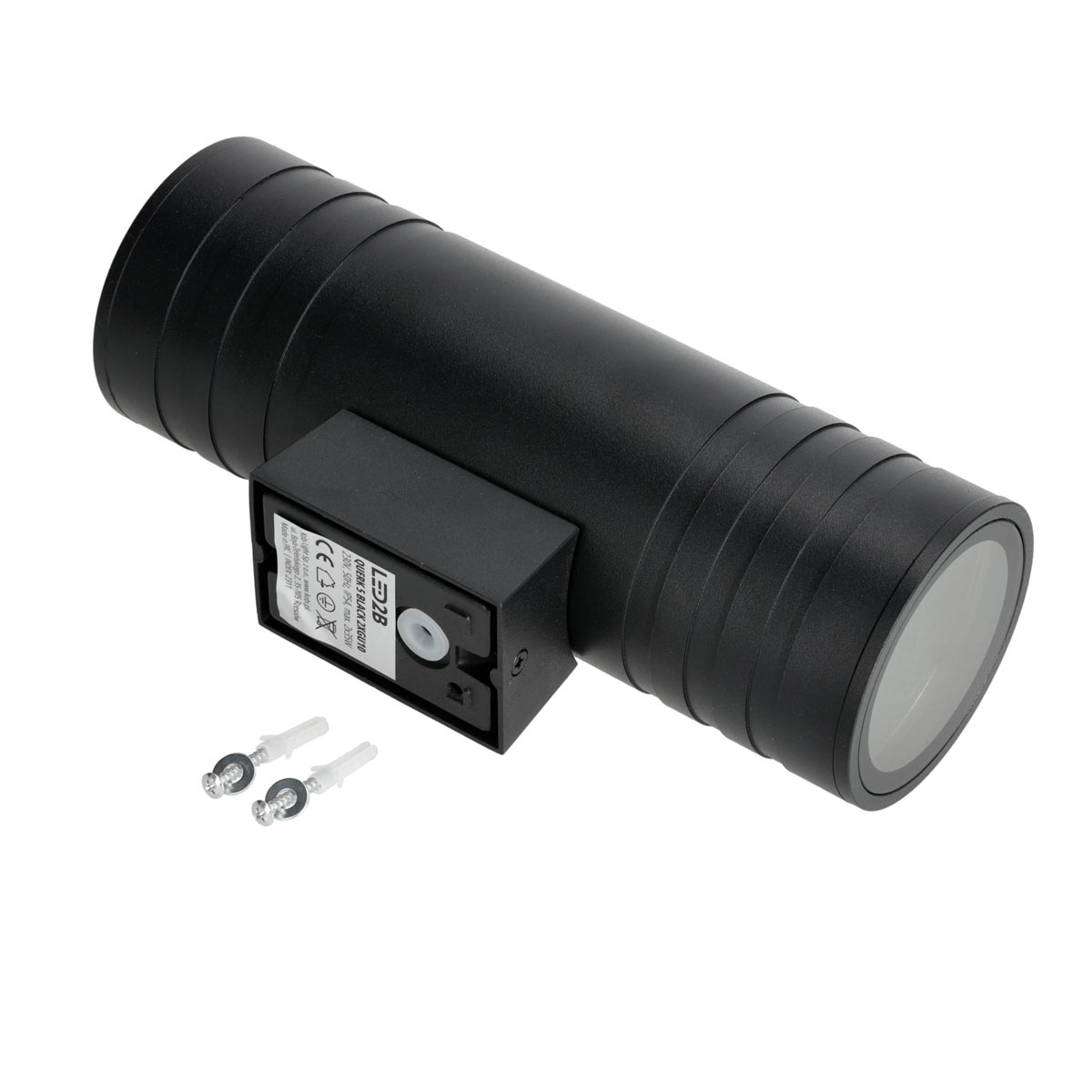 LED-vägglampa QUERK 5 upp/ner, svart IP54