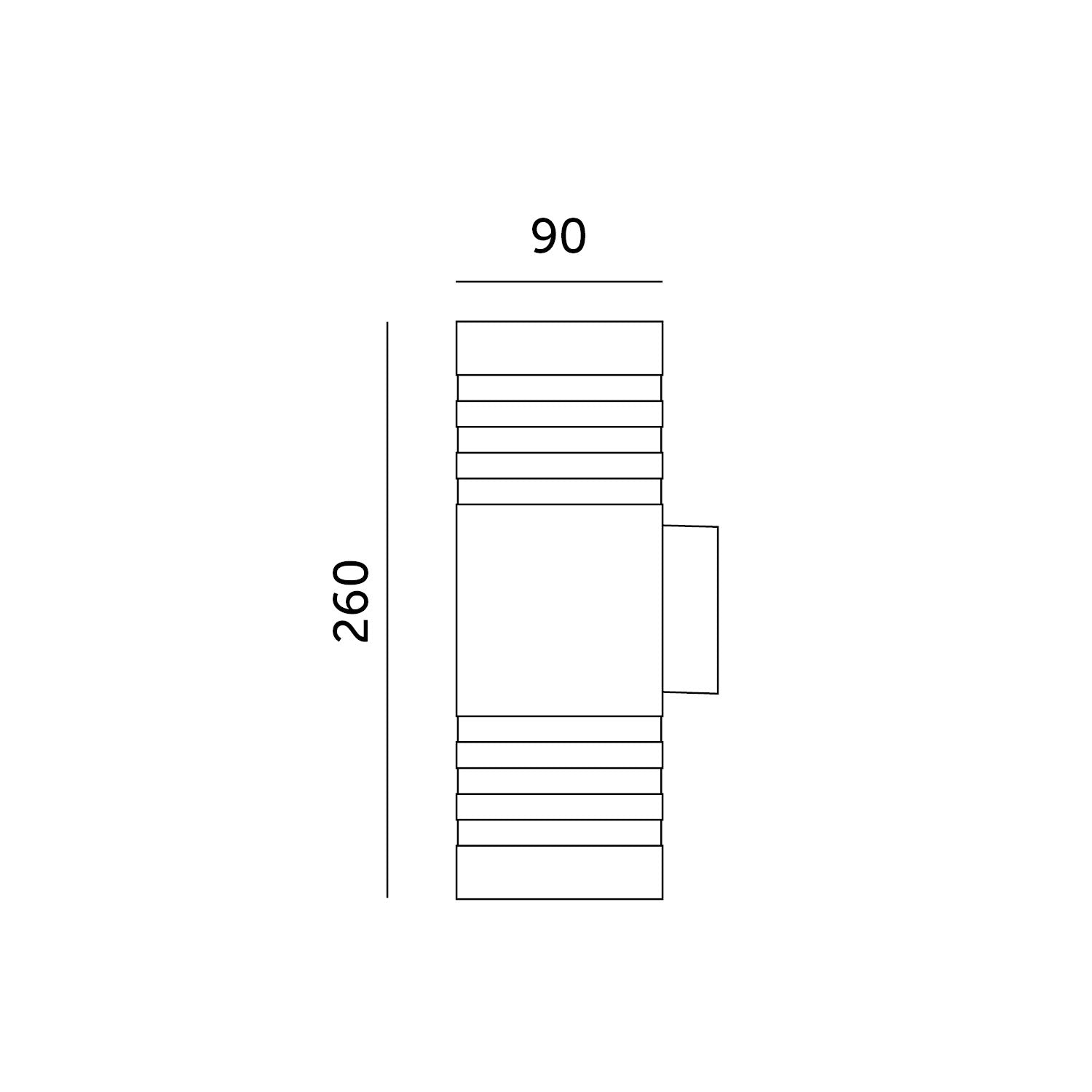 LED-vägglampa QUERK 5 upp/ner, svart IP54