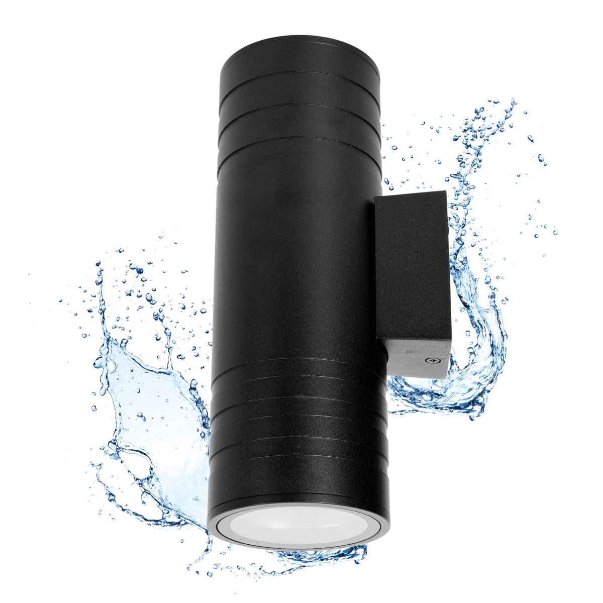 LED-vägglampa QUERK 5 upp/ner, svart IP54