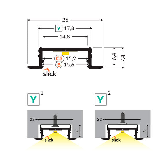 URA14.v2 LED-profiili 2m