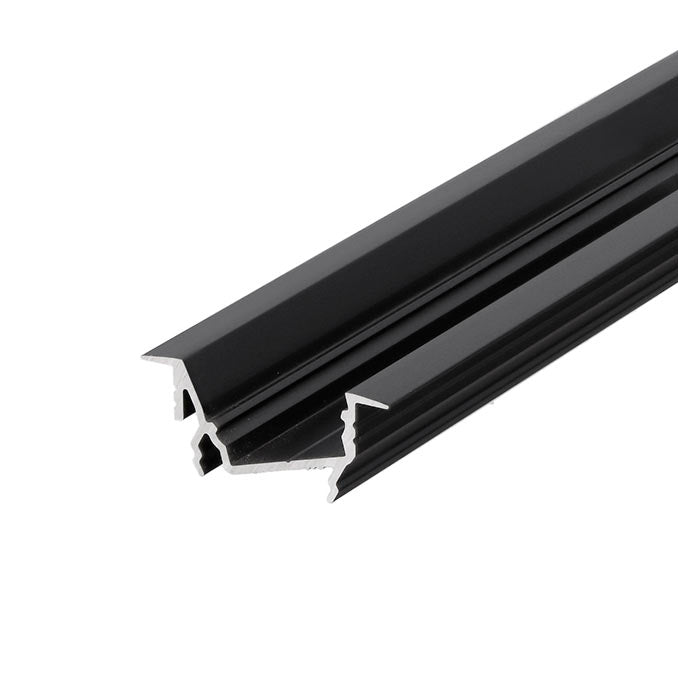 Viisto-uppo14 LED-profiili viistosti valaiseva uppoasennettava led-profiili musta