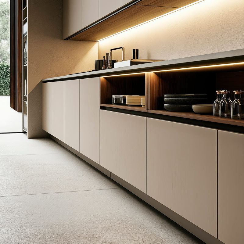 Keittiön LED-valaistus työtasolle: Hanki paras työvalo keittiöön modernissa keittiössä.