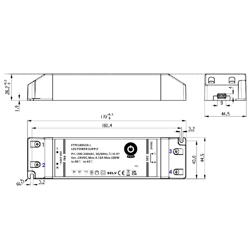 100W 12V LED-muuntaja