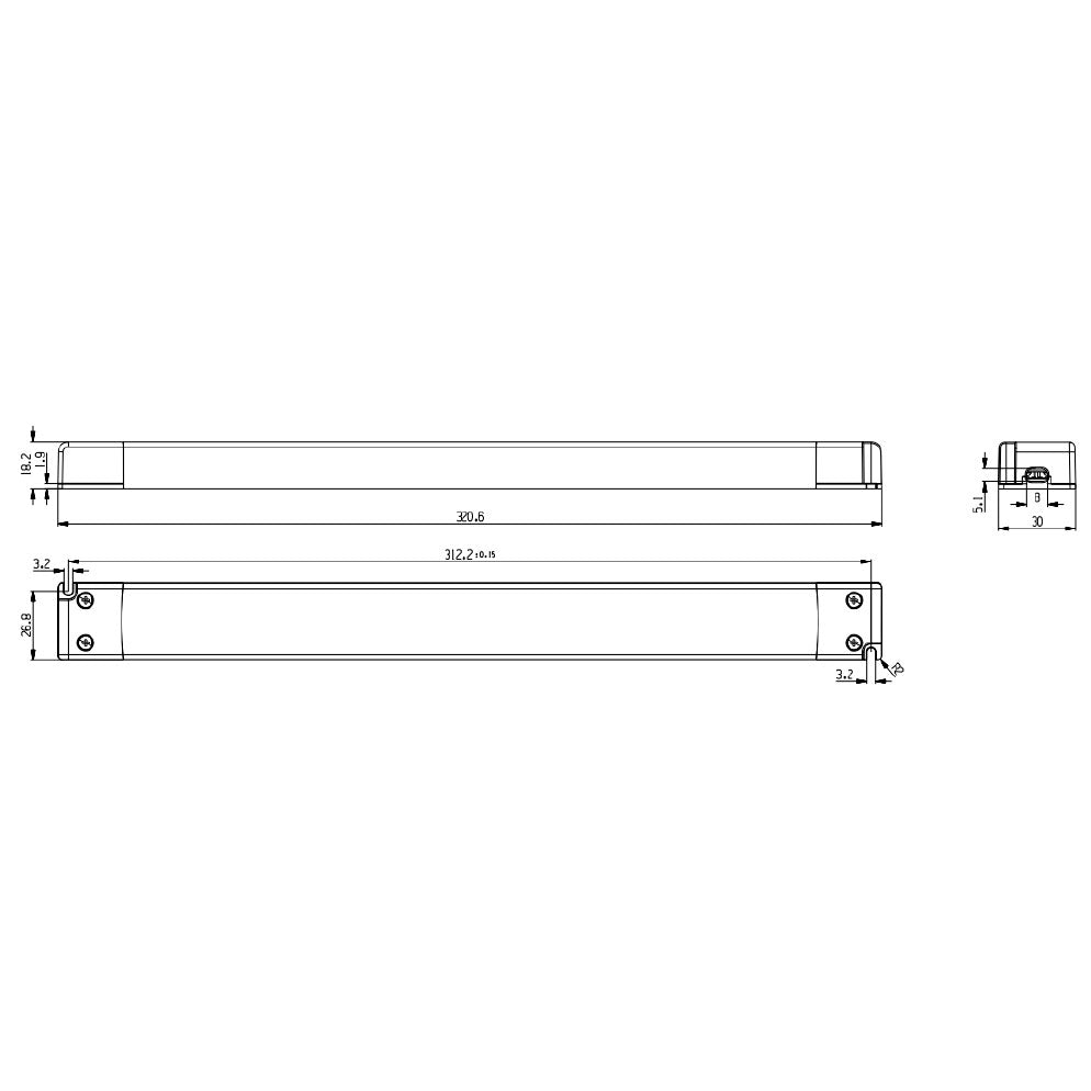 200W 24V SLIM LED-muuntaja
