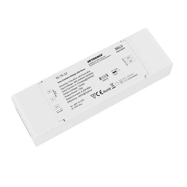 75W 24V LED-muuntaja, TRIAC/Push-Dim himmennettävä