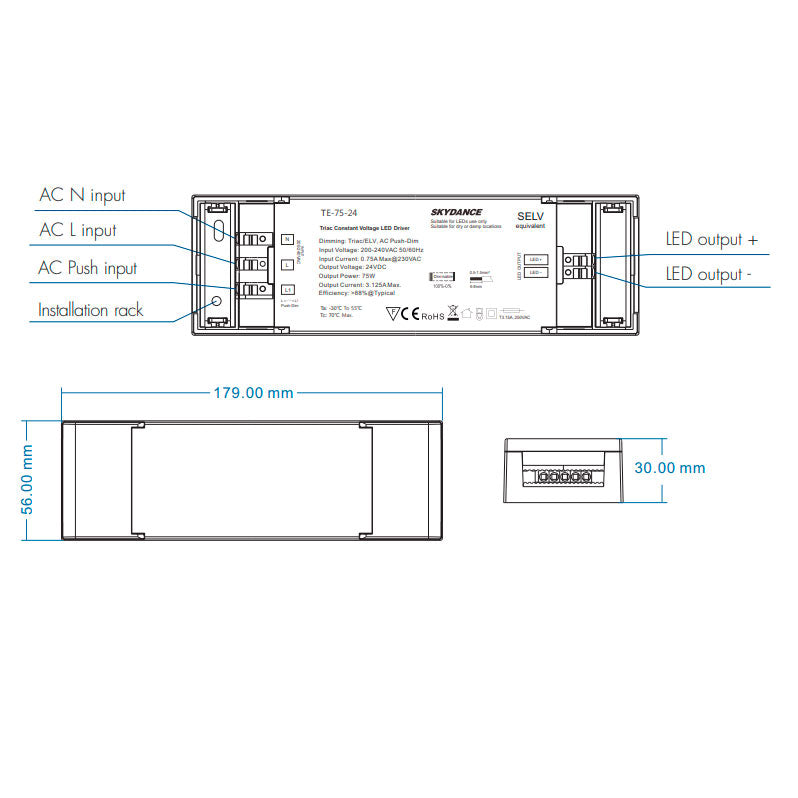 75w-24v-led-muuntaja-triac-push-dim-himmennettava-mitat