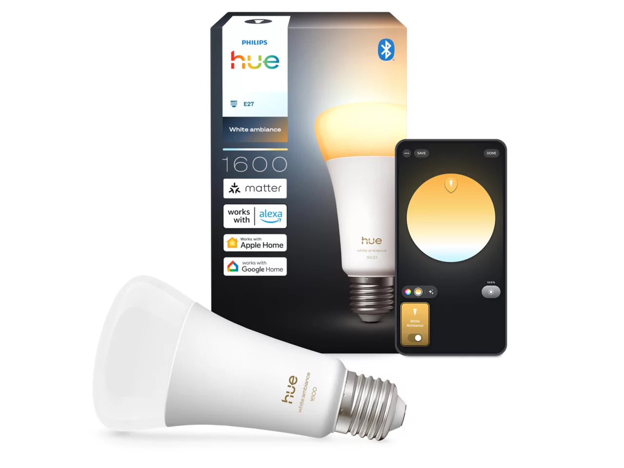 Philips Hue E27 älylamppu – White Ambiance A67, 1600 lm