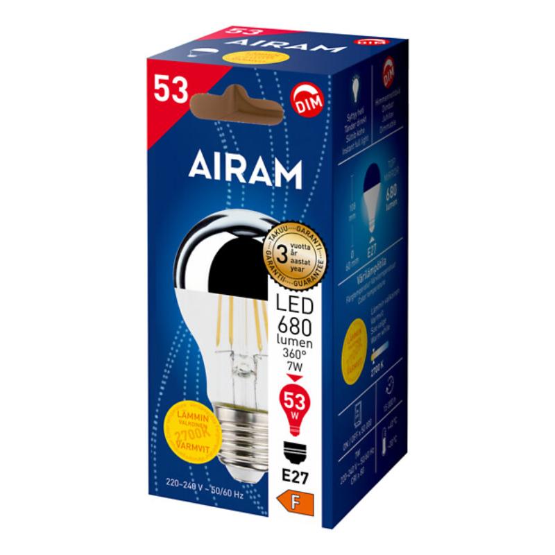 AIRAM LED A60 TOP MIR 2700K 7W 680lm E27 Kärkipeili LED-lamppu himmennettävä