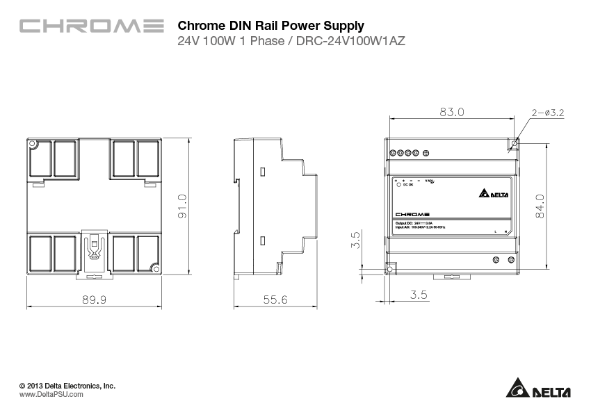 DRC-24V100W1AZ-Mechanical-Drawing