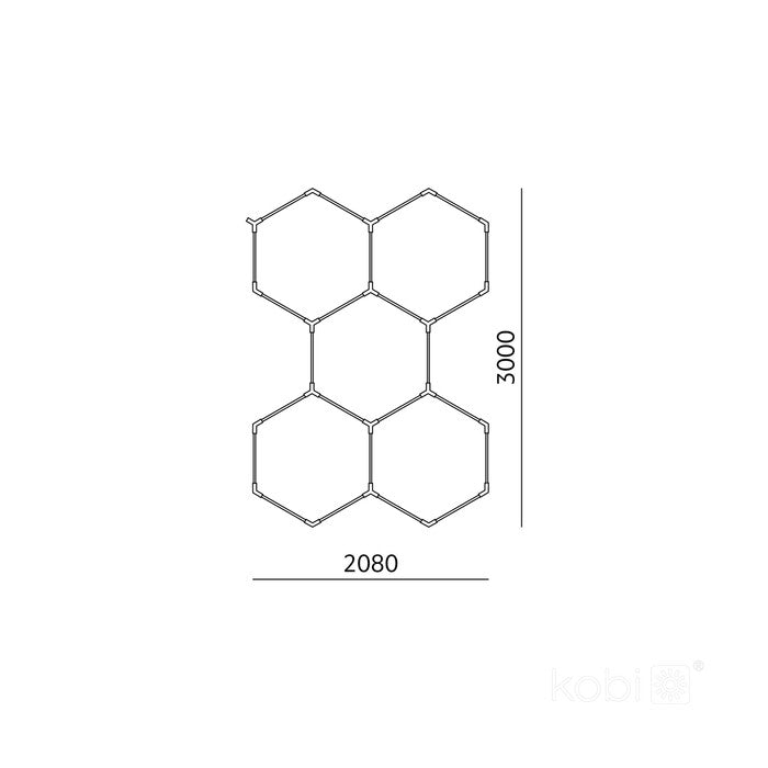 LED HEXLINE 208x300cm hexagon-kattovalaisin