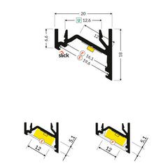 KULMA12-LED-profiilin-mitat