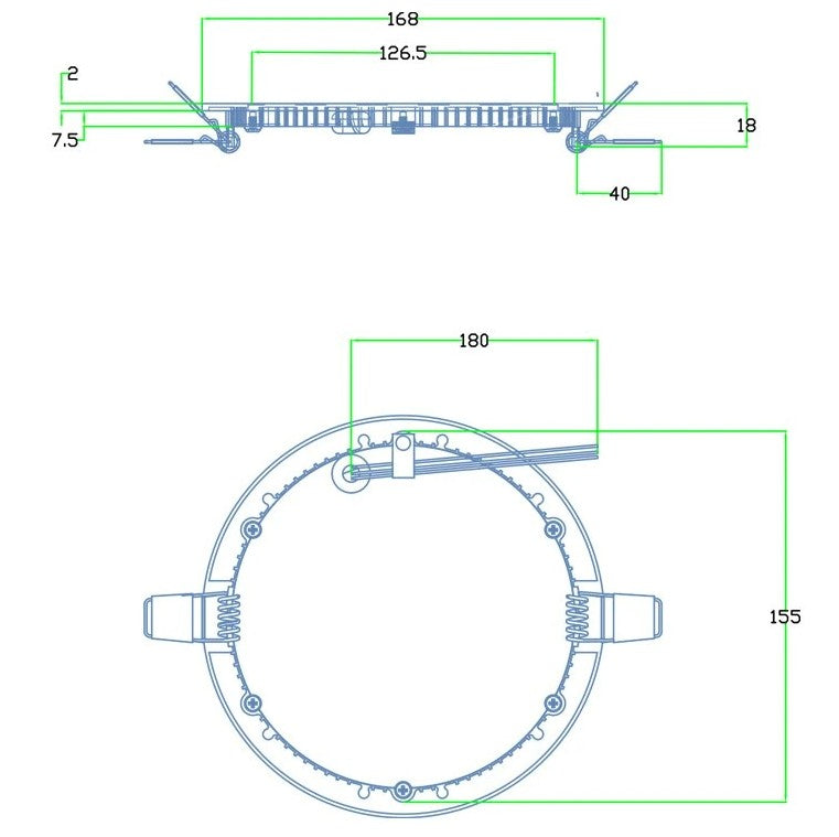 6W 24V LED-panellampa rund ⌀120mm, 503lm CRI>90, infälld