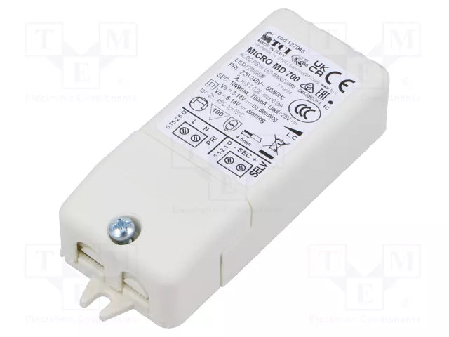 4,2-10 W TRIAC-himmennettävä vakiovirtateholähde 700mA,  6-14V