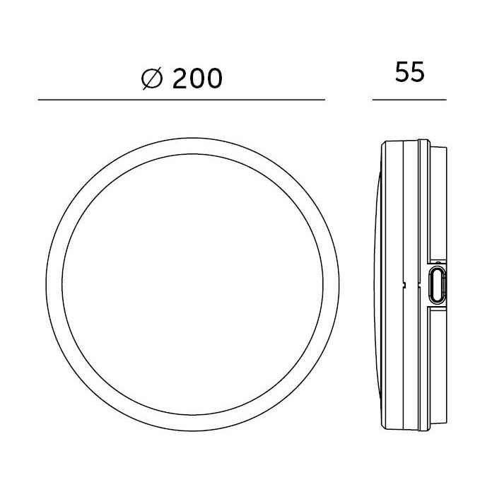 LED-Luminaire NAIROS WHITE 12W 3000/4000/6500K Ø200mm 1140lm IP65