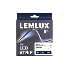 LEMLUX COB RGBCCT LED-nauha 21W/m 24V IP20 – 5 m, RGB säädettävä LED-nauha 24V, pakkauskuva