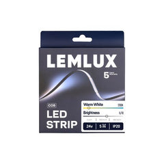 LEMLUX COB LED-nauha 11W/m 24V IP20 - lämmin valkoinen LED-nauha 5 m pakkauksessa