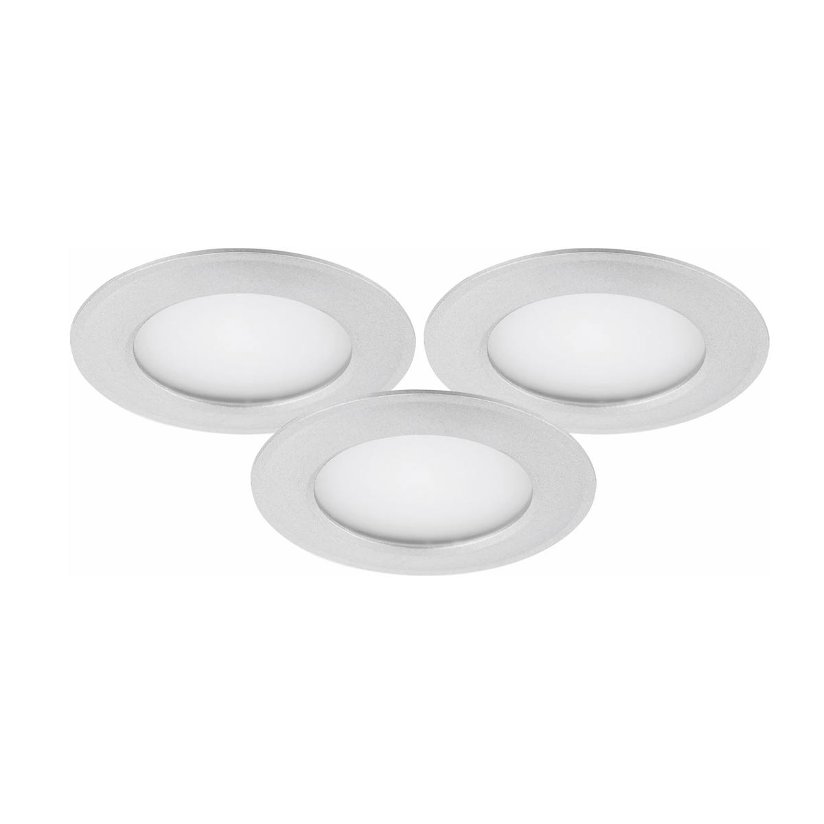 4W LED-pikkuspotit 3kpl 2700K, satiini, 3x305lm CRI80, IP21, himmennettävät sis. muuntaja