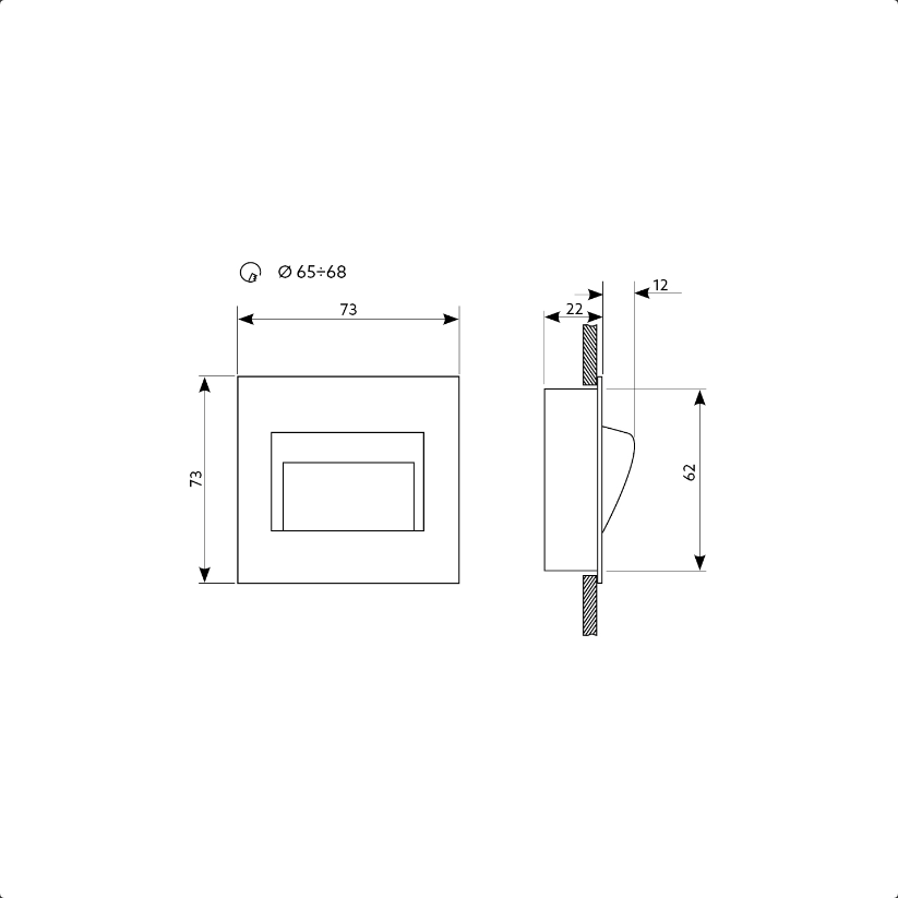 led-porrasvalaisin-mitat