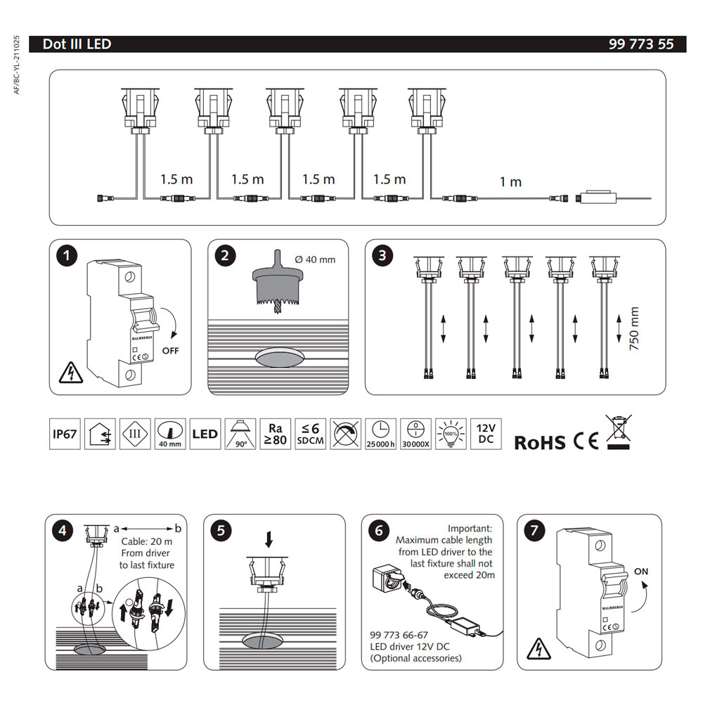 led-terassivalot-5kpl-12vdc-asennus