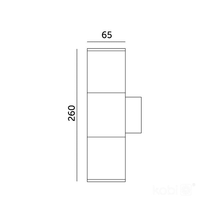 LED-Wall luminaire QUAZAR 3 up/down, black IP44