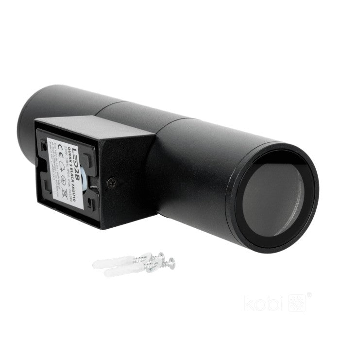 LED-Wall luminaire QUAZAR 3 up/down, black IP44